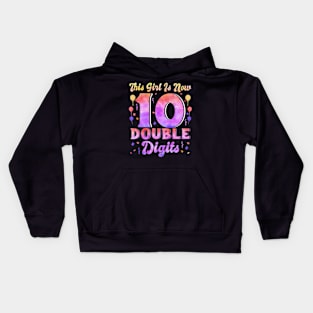 This Girl Is Now 10 Double Digits 10th Birthday Unicorn Kids Hoodie